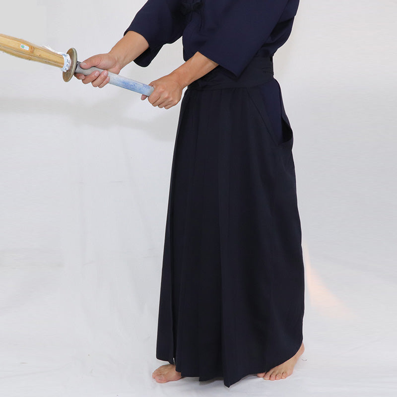 Kendo Gi/Hakama Set [Navy single layer weave embroidered Kendo Gi] + [New special Tetron Hakama]