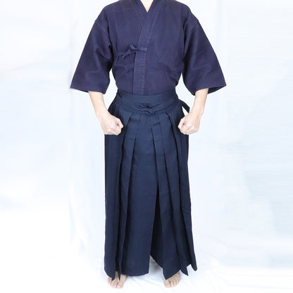 Kendo Gi/Hakama Set [Navy single layer weave embroidered Kendo Gi] + [New special Tetron Hakama]